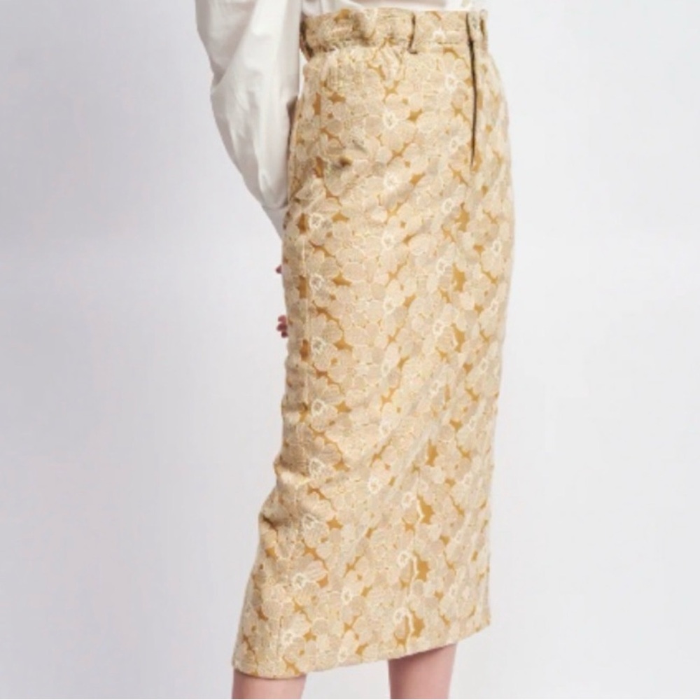 En Saison Tan Floral Eliza Midi Skirt - Picture 2 of 6